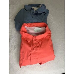 Ocean Coast Mens Blue Fishing Shirt Short Sleeve Vented Performance XL